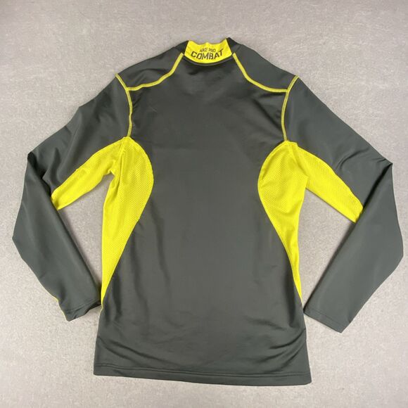Nike Pro Combat Dri-Fit Compression Fitted Shirt Men M Gray Hyperwarm Base Layer - Picture 2 of 7